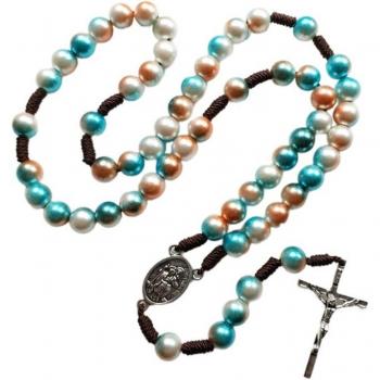 Religious Handmade Rosary Necklace with Round Beads
