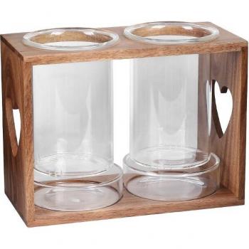 Rustic Wooden Lid Spice Jar