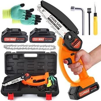 Bravolu 6 Cordless Battery Chainsaw, 21V