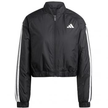 Chaqueta Bómber Essentials 3 Stripes: Corte Corto e Impermeable