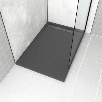 Duo‑Grilles Meteora – receveur gris pierre 80×120 cm
