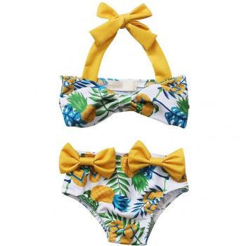 Bikini Set für Baby Mädchen 1-6 Jahre, Blumenmuster, Halter Tankini für den Strand