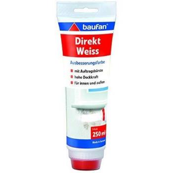Baufan Direkt Weiß Ausbesserungsfarbe mit Auftragsbürste 250ml