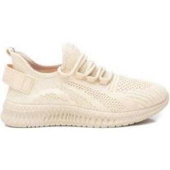 Sneakers Zapatillas Deportivas para Mujer en Tejido Beige, Plantilla Memory Extraíble, REFRESH