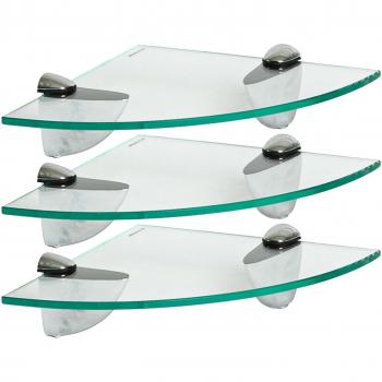 20cm Bathroom Floating Glass Shelf