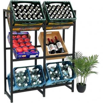 Stand da Bar in Metallo Nero 6 Casse