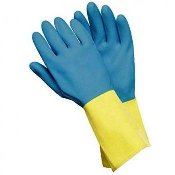 Guanti Neoprene e Lattice Tg. 7 Giallo-Blu