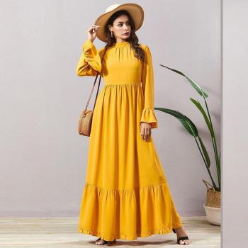 Elegancia Bohemia: Vestido Largo M-4XL de Manga Larga