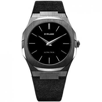 Orologio D1 Aut04 Quarzo Acciaio Brunito Ultra Fine Camoscio Nero