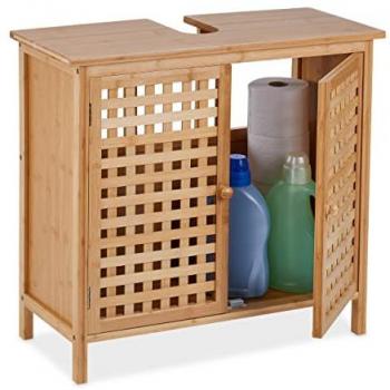 Waschbeckenunterschrank aus Bambus, 61 x 66 x 30 cm, natur