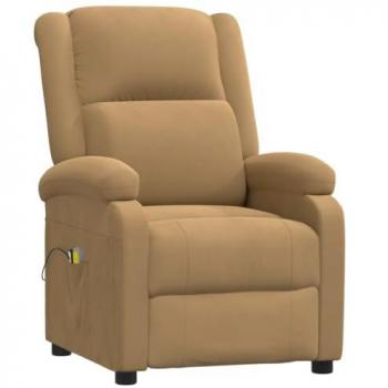 Fauteuil de relaxation électrique marron velours