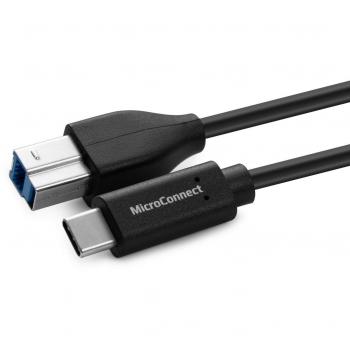 USB‑C naar Type B 1,8 m micro‑kabel – MicroConnect – USB 3.2 Gen 1 – Zwart