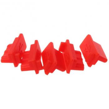 Universal 5‑Piece USB Dust Plug Covers – Female Jack Silicone Sealers for Mobile Devices