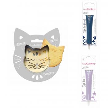 Kit Galletas Gofro Relieve + Dos Rotuladores Chocolate Azul y Lila