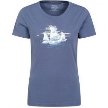 Mountain Warehouse Damen T-Shirt Segelboot (Blau) EU 48 / UK 20