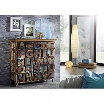 Massivmoebel24 Altholz Kommode #70 – mehrfarbig, 90 × 40 × 100 cm, veredelter Lack