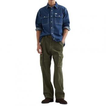 Overshirt Wrangler 112371546: Camicia a Maniche Lunghe in Blu Retrò