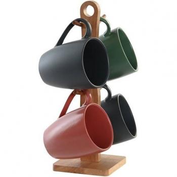 Conjunto de 4 Canecas DKD Home Decor Verde Rosa Gris oscuro 300 ml 19 x 13 x 31 cm
