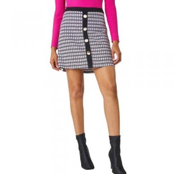 Dusk Women's Contrast Check Boucle Skirt