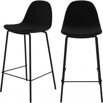 Chaises Élégance Noir – Lot 2 – Îlot Central 65,5 cm – Bouclette