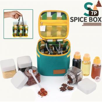 7-Piece Spice Bottle Organizer for Picnics