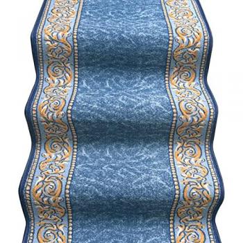 Tappeto Passatoia Barocco Blu per Ingresso e Corridoio 67x260 cm