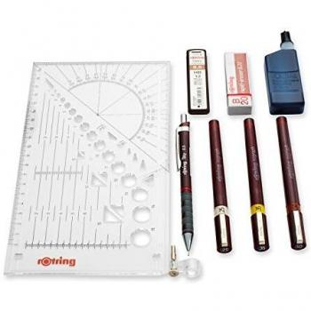 Kit Scolaire Rotring : Porte-mine 0.5 + 3 Isograph 0.25/0.35/0.5mm + gomme + étui