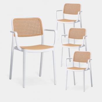 Sillas de jardín Klast: 4 piezas, 57x81 cm, blanco