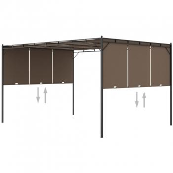 VidaXL Gazebo with Side Curtain 4x3x2.25 m Taupe