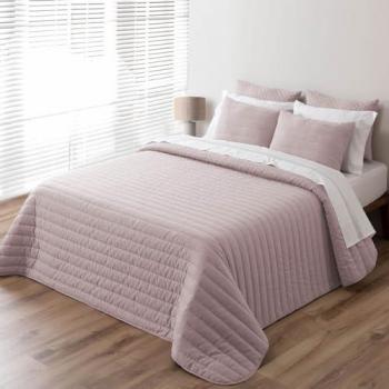 Couvre-lit Lin Rose Pierre Cardin 235×270 cm – Finition Fine + 2 Housses de Coussin