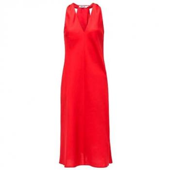 Vestido largo de lino con detalle de espalda cruzada – Salsa Jeans