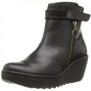 Botines Fly London Yava Rug, plataforma, talla 38, negro