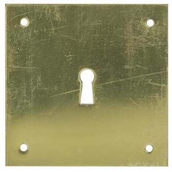 Plaque de propreté laiton poli clé L 65x65mm