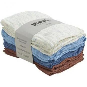 Pippi Panno di Mussola Blu Aereo 8-Pack