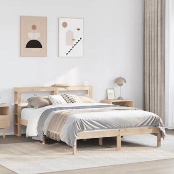 Small Double Bed Frame 120x190 cm Solid Wood Pine