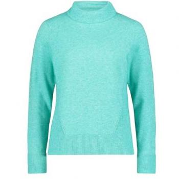 Feinstrickpullover in helltürkiser Melange
