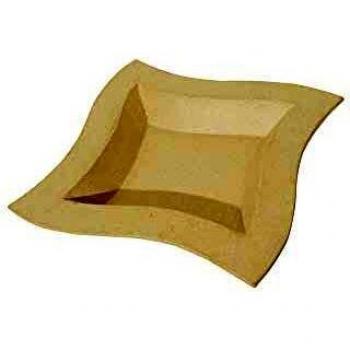 Plateau en papier brun 19x19x3 cm