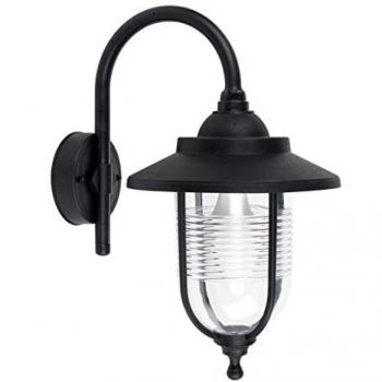 Eyam Swan Neck Black Outdoor Wall Lantern