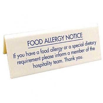 Food Allergy Table Notice for Restaurants