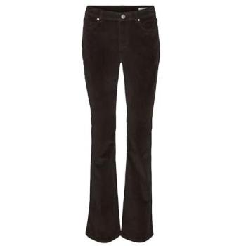 Velours Côtelé Pantalon Mi-High – Brown Chocolate