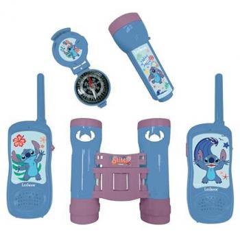 LEXIBOOK Disney Stitch Abenteuer-Kit mit Walkie-Talkies, Fernglas, Taschenlampe und Kompass