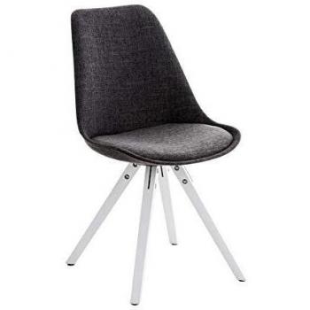 Chaise salle à manger PEGLEG – style rétro, couleur gris clair, piètement blanc