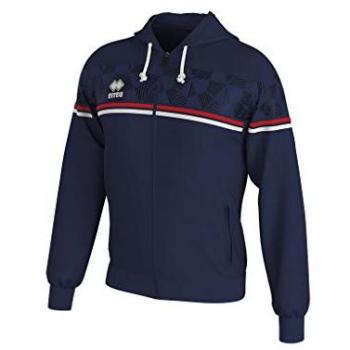 Errea Dragos Unisex Kinder-Kapuzenpullover Marineblau/Rot/Weiß, 9/10 Jahre