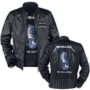 Metallica Ride The Lightning Schwarz Lederjacke für Herren