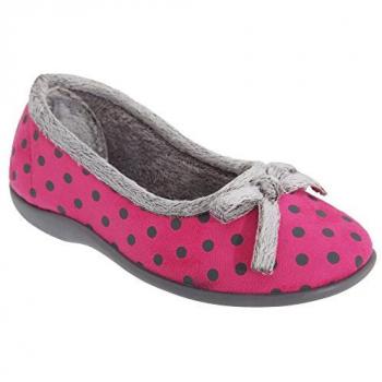 Sleepers Louise – Chaussures d'intérieur à pois rose, femme 40 FR
