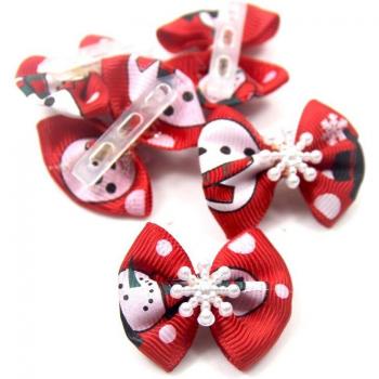 100PCS Christmas Fabric Dog Hairpins