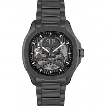 Black Philipp Plein Men's Skeleton Spectre Automatic Watch (One Size)