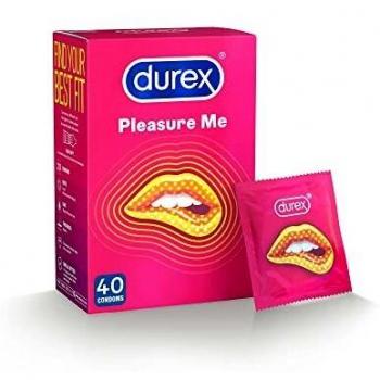 Durex Pleasure Me Condoms, 40 Ribs & Dots Pack