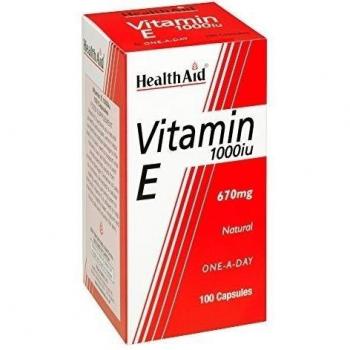Health Aid Vitamina E Natural 1000 UI, 100 cápsulas