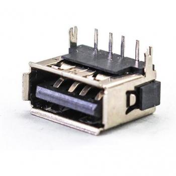 10 Pack USB 2.0 DIP Female 4 Pin Type A Connector, 90 Degree Data Charge Adapter